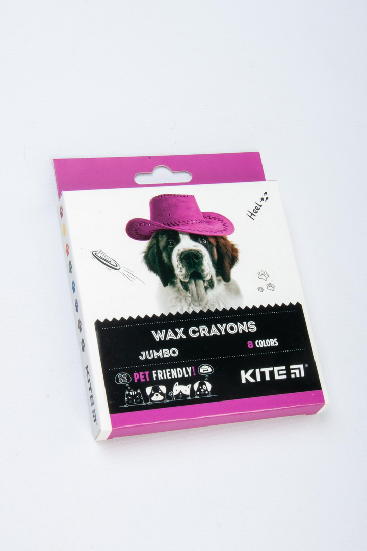 Крейда воскова, 8 кольорів, "Kite Dogs Jumbo", KITE